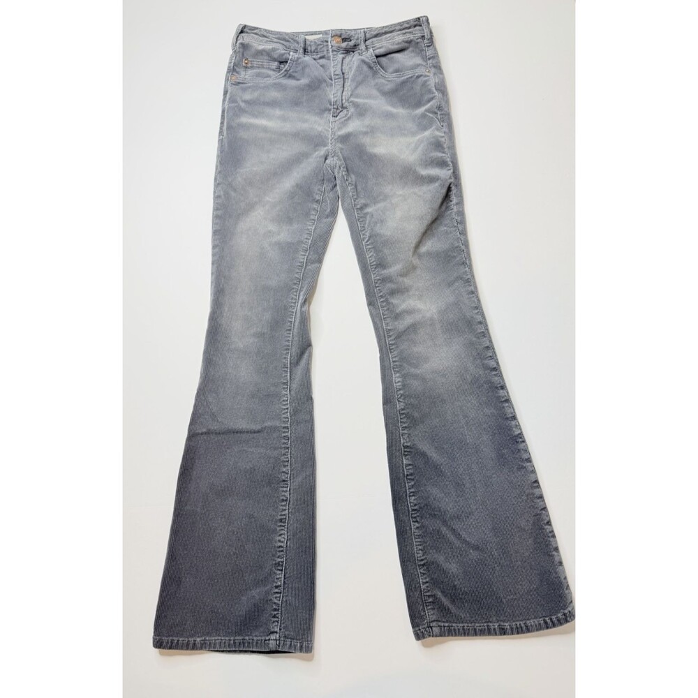 Pilcro Anthropologie Corduroy Flare Jeans Women’s 27 Gray High Rise Retro Pants